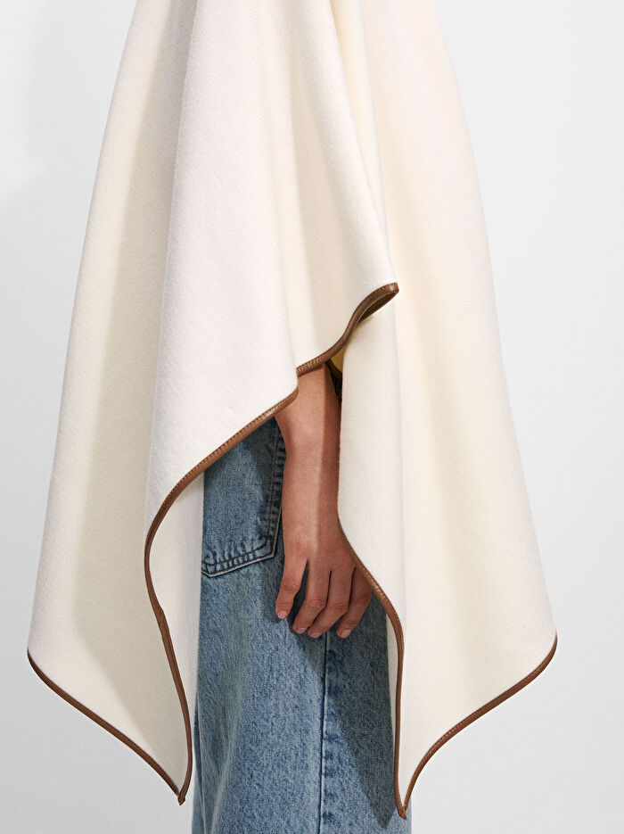 Deri Şeritli Örme Panço