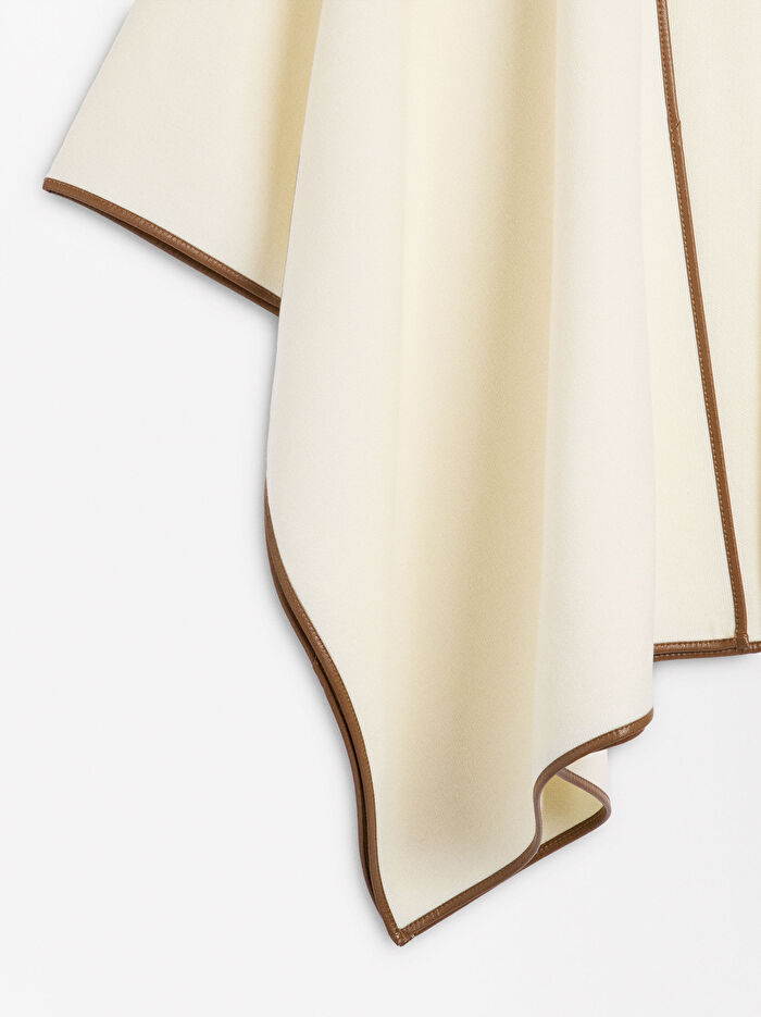 Deri Şeritli Örme Panço