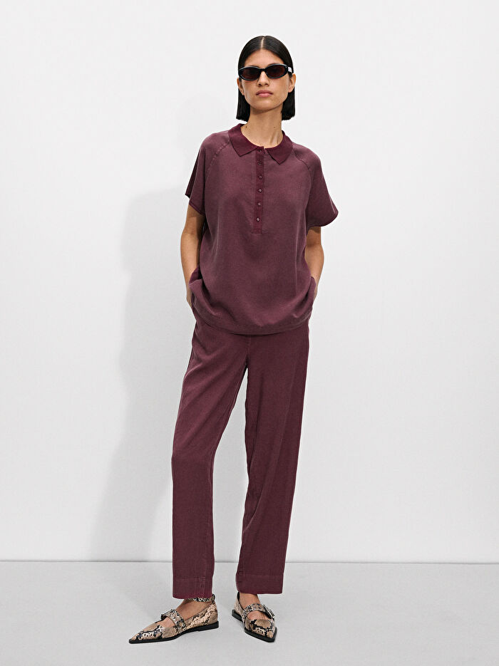 Dökümlü Düz Pantolon