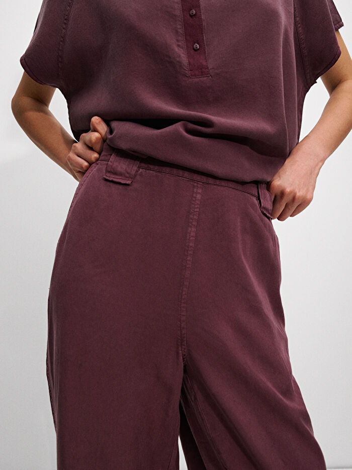 Dökümlü Düz Pantolon