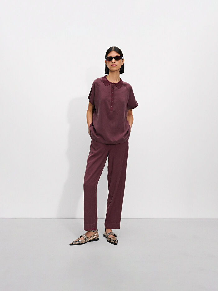 Dökümlü Düz Pantolon