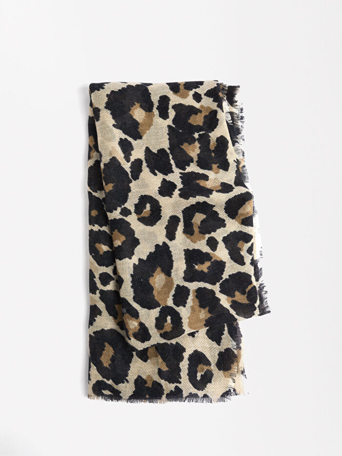 Leopar Desenli Şal
