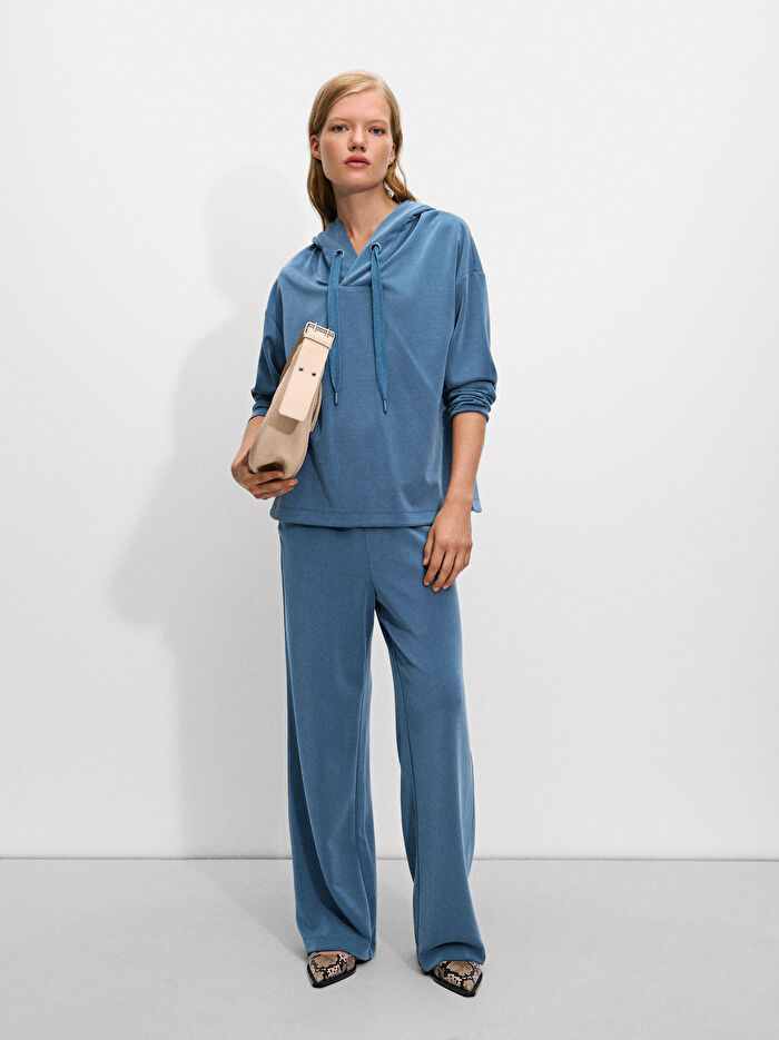 Örme Kapüşonlu Sweatshirt