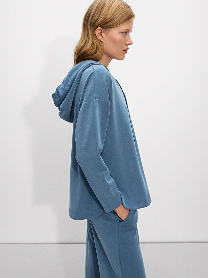 Örme Kapüşonlu Sweatshirt