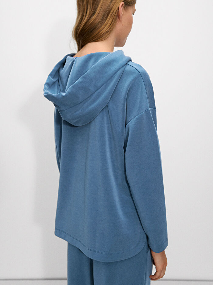 Örme Kapüşonlu Sweatshirt