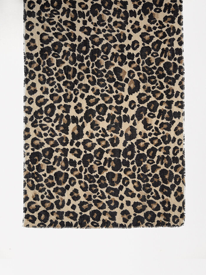 Leopar Desenli Şal