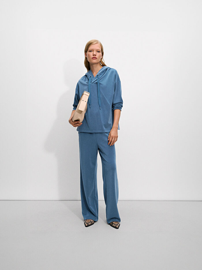 Örme Kapüşonlu Sweatshirt