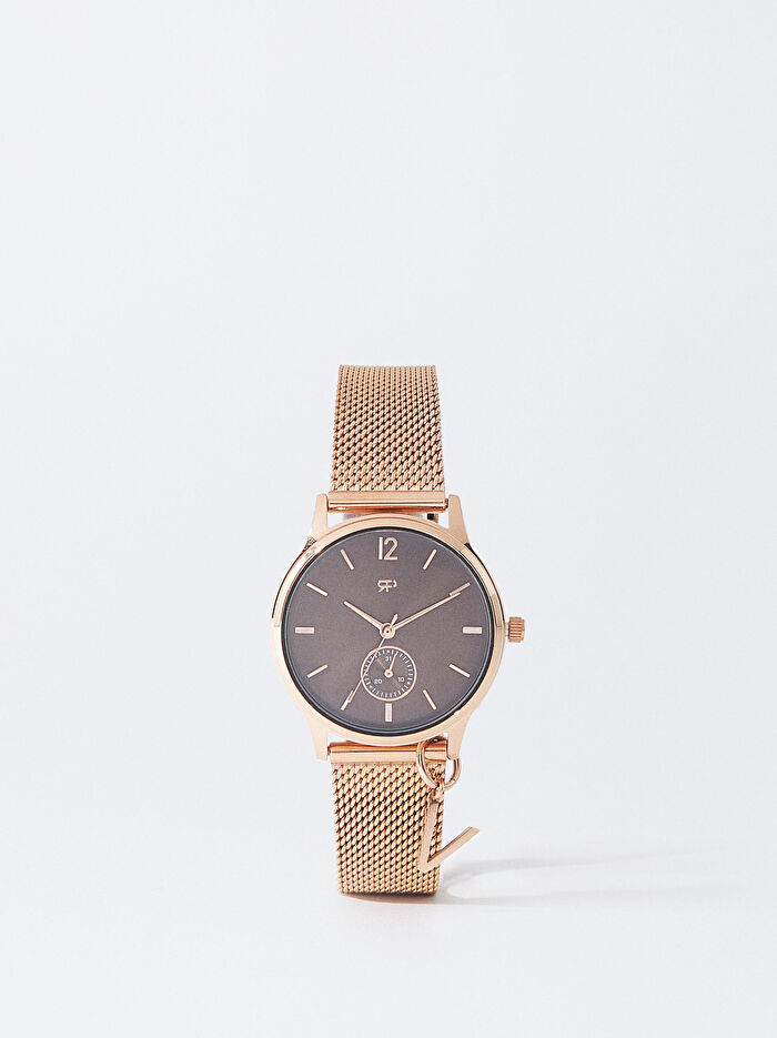 Paslanmaz Çelik Metalik Hasır Kayışlı Saat