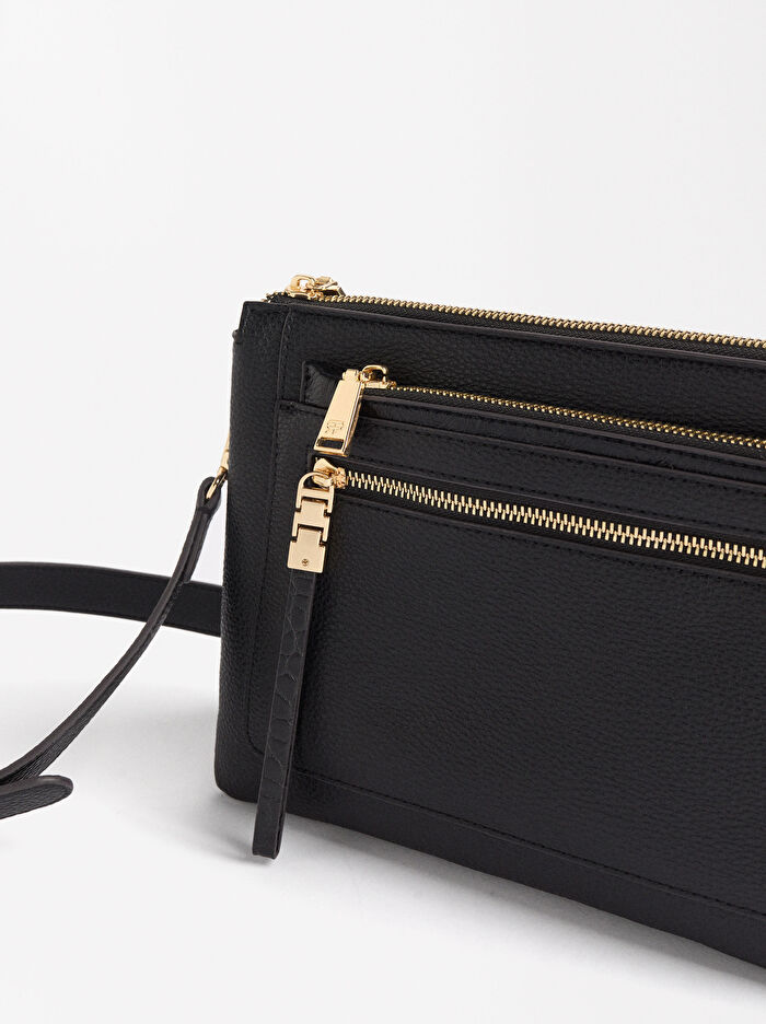 Derı Görünümlü Çapraz Askılı Çanta