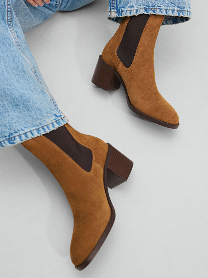 Topuklu Deri Bilekte Bot