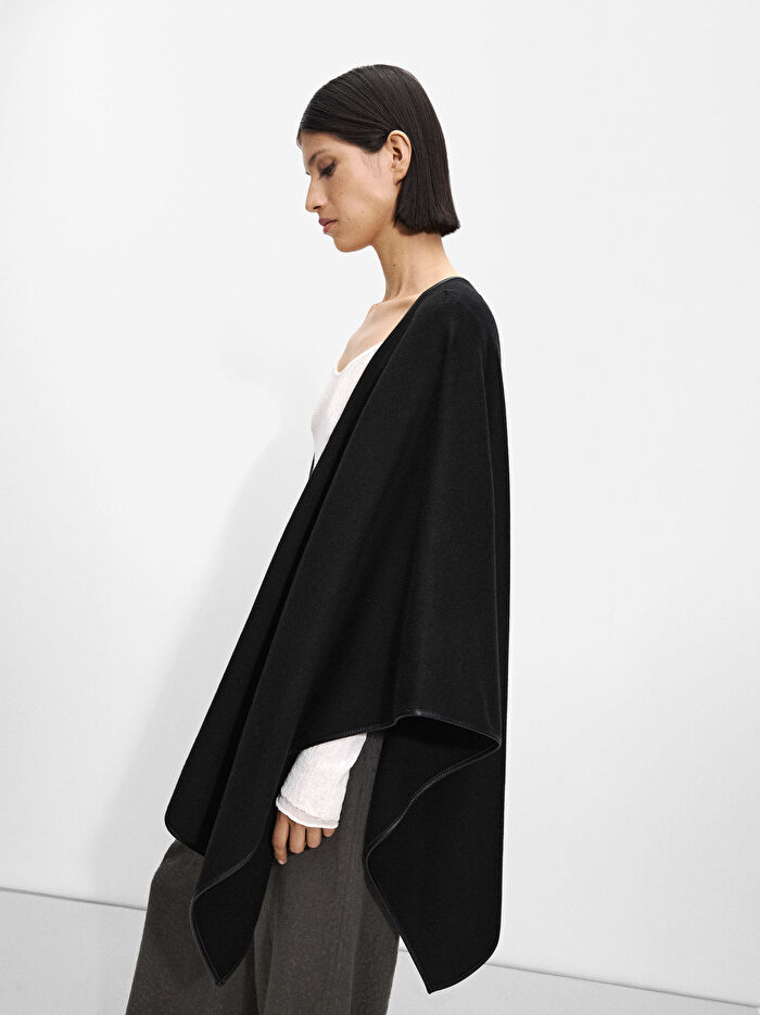 Deri Şeritli Örme Panço