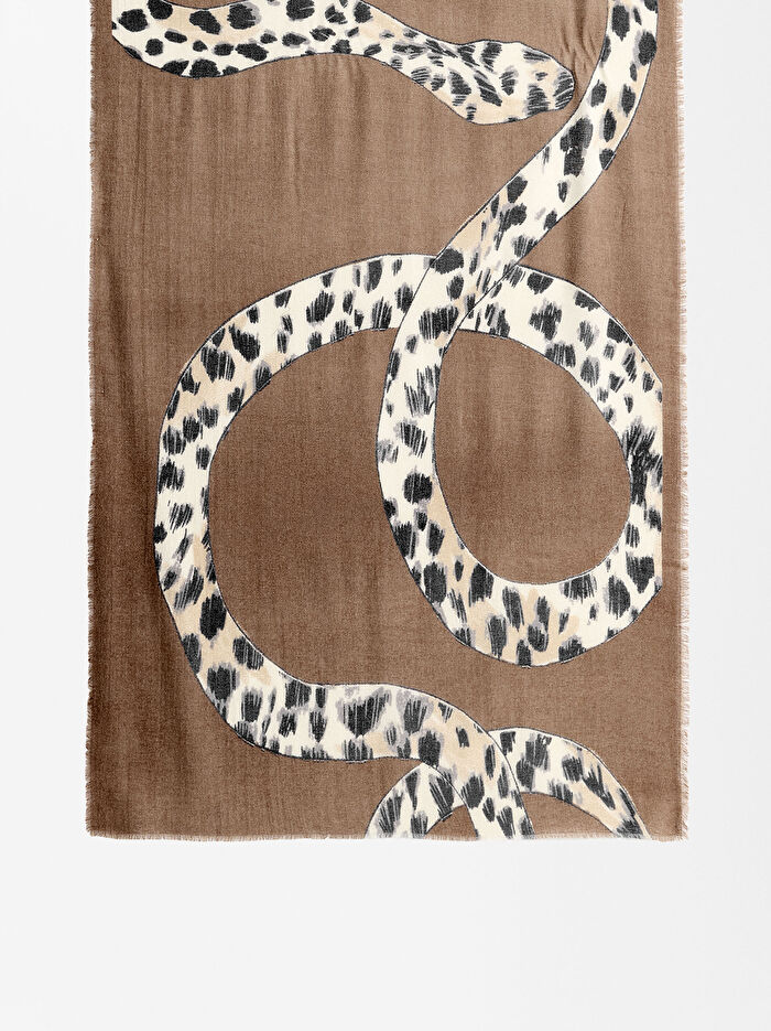 Leopar Desenli Şal