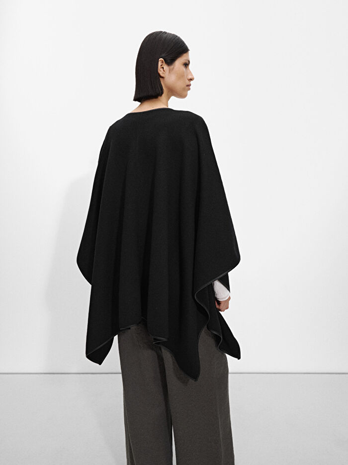 Deri Şeritli Örme Panço