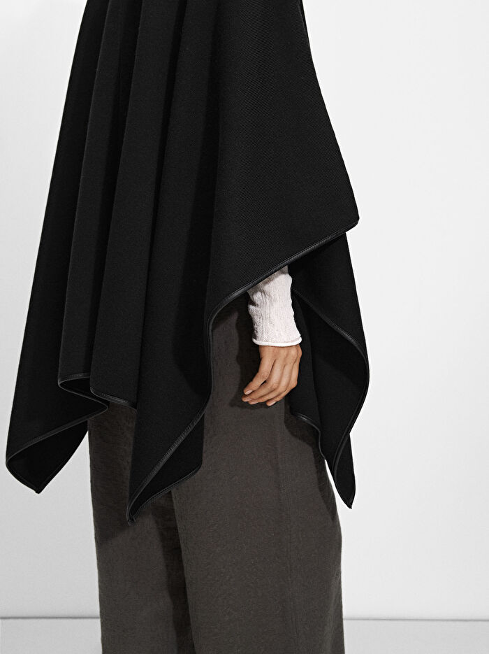 Deri Şeritli Örme Panço