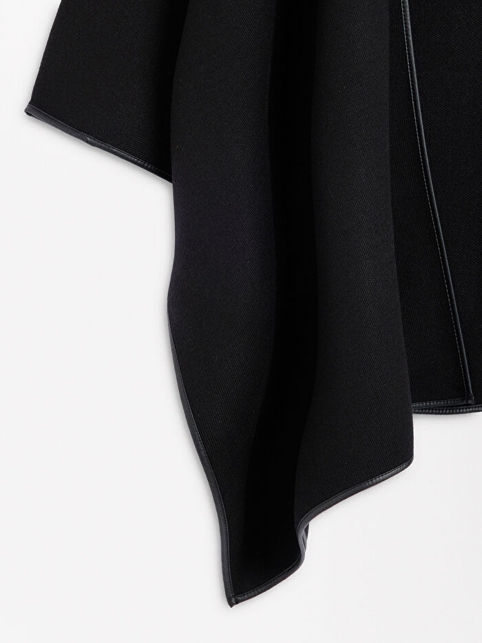 Deri Şeritli Örme Panço