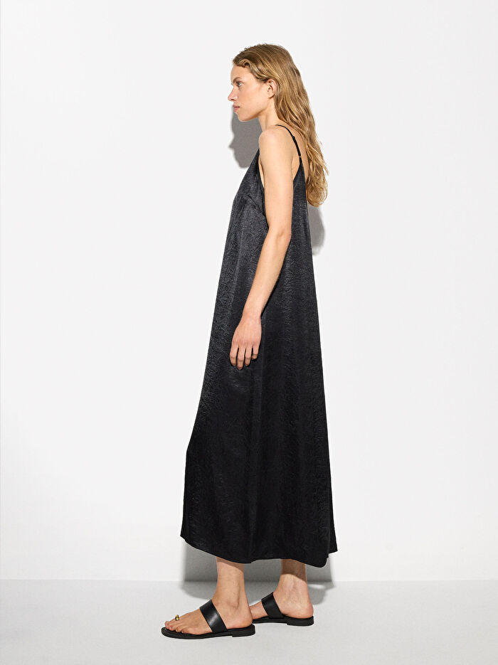 Saten Midi Elbise