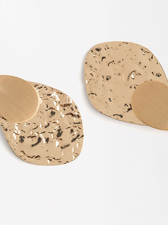 Oval Detaylı Halka Küpe