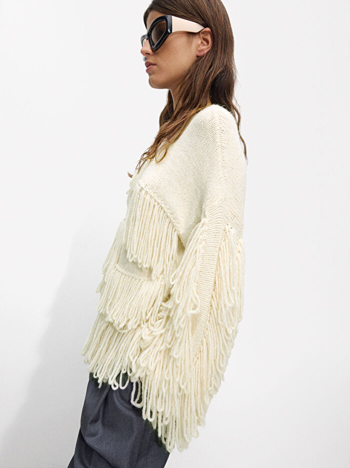 Püsküllü Triko Kazak