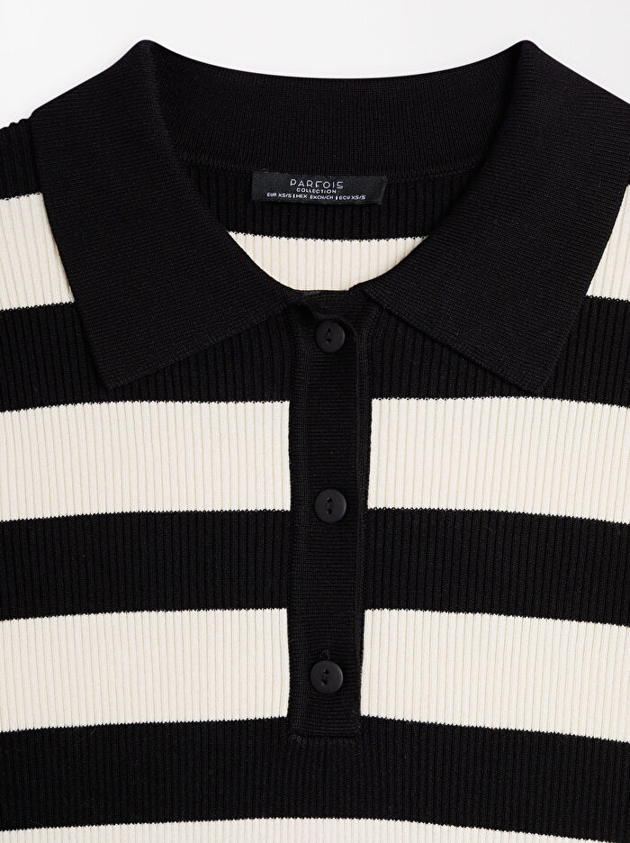 Çizgili Örme Sweatshirt