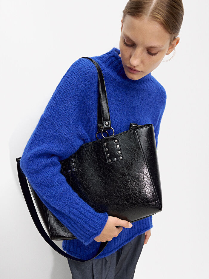 Zımba Detaylı Shopper Çanta