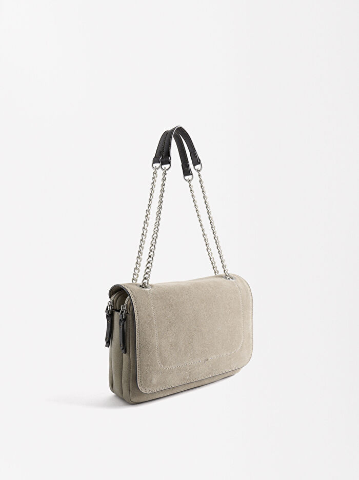 Deri Detaylı Omuz Çantası