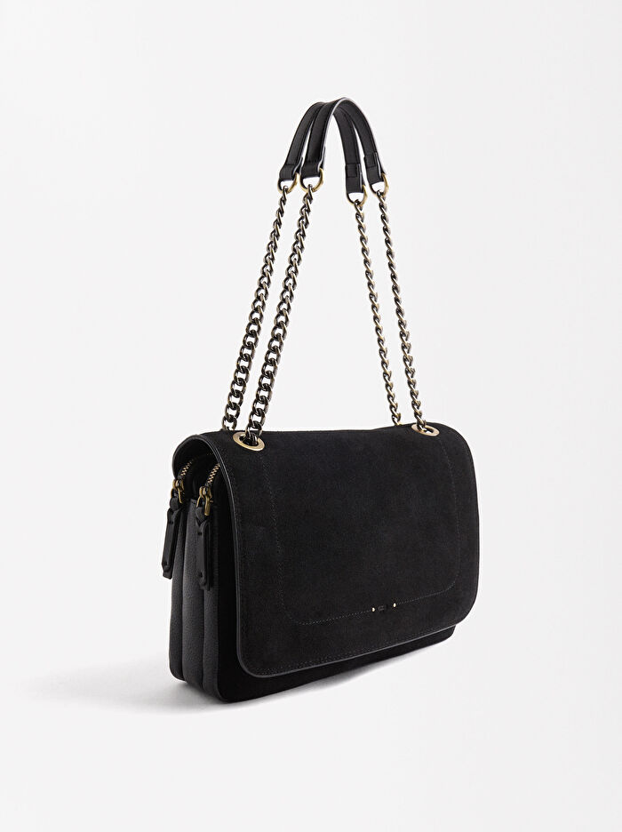 Deri Detaylı Omuz Çantası