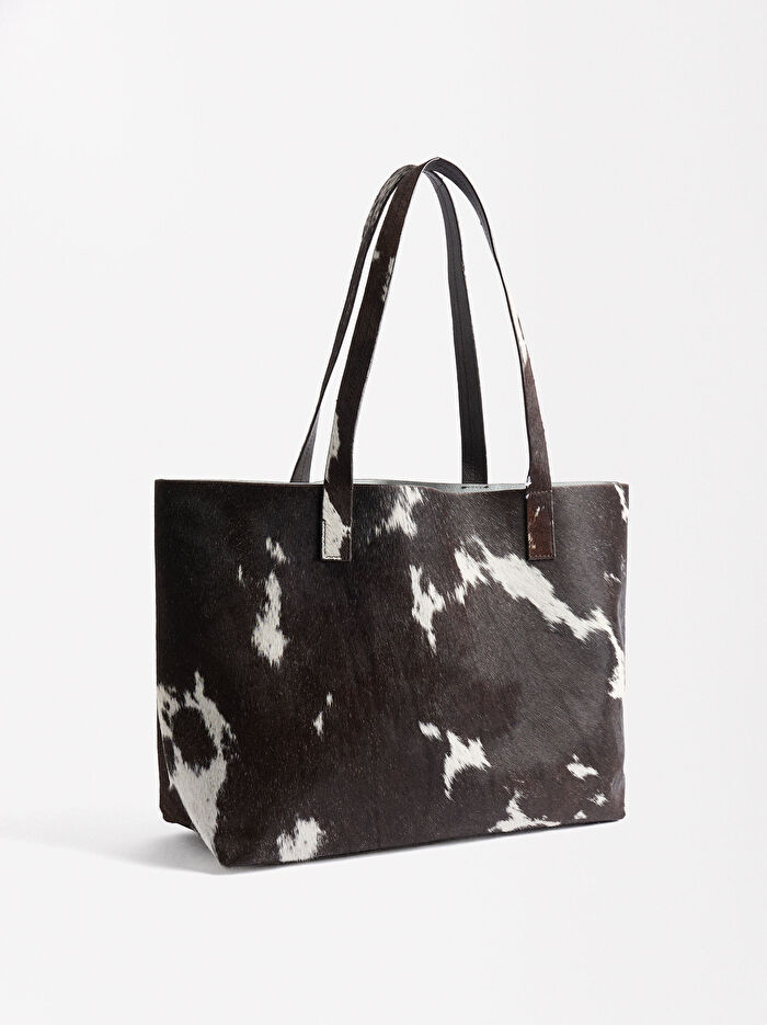 Dokulu Deri Shopper çanta