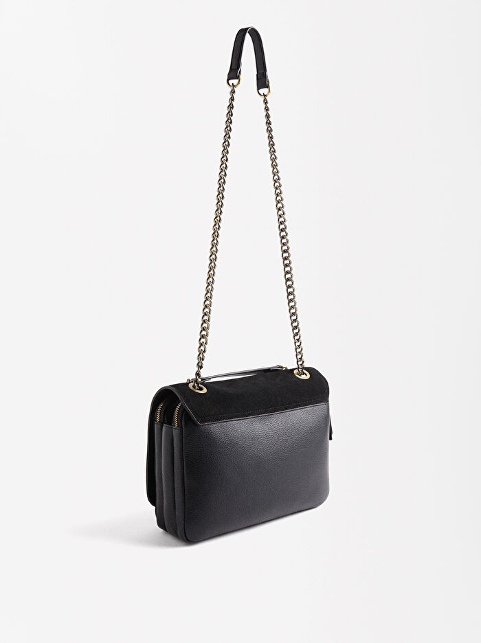 Deri Detaylı Omuz Çantası