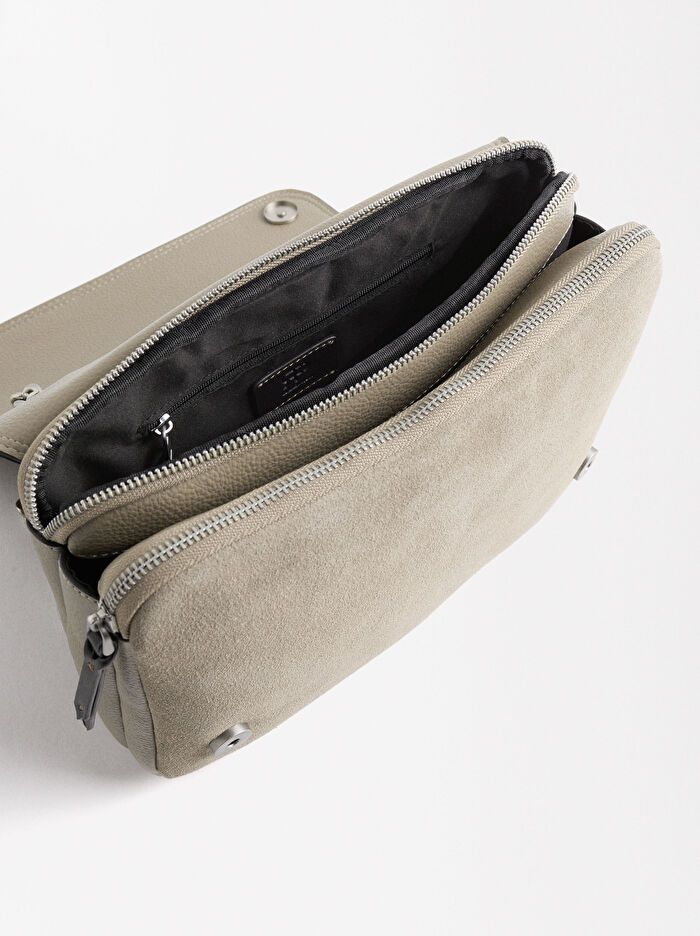 Deri Detaylı Omuz Çantası