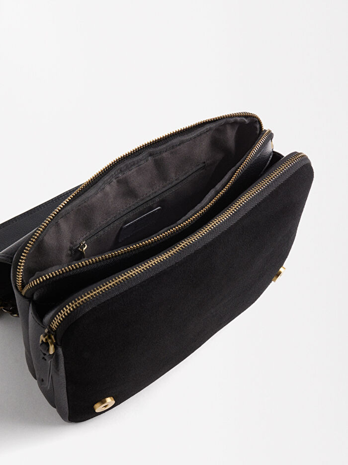 Deri Detaylı Omuz Çantası