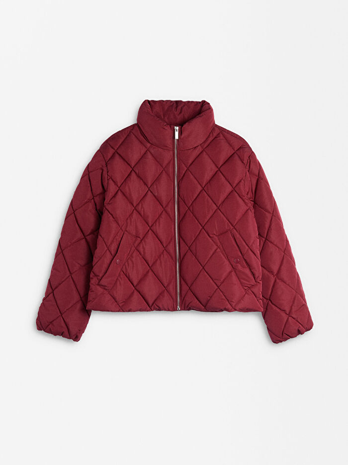 Yüksek Yaka Kapitone Mont