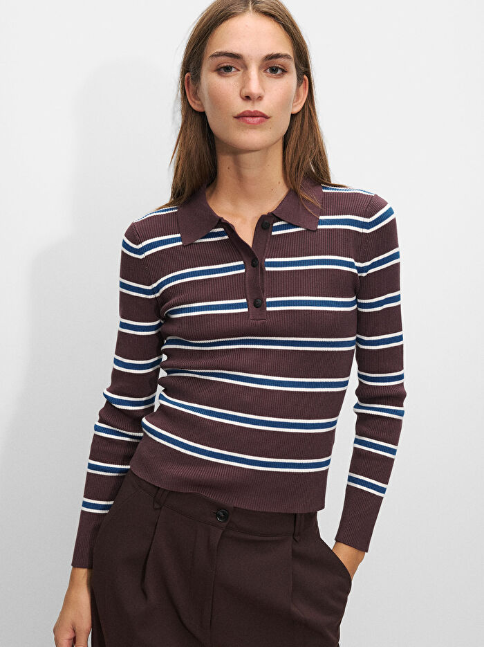 Çizgili Triko Kazak