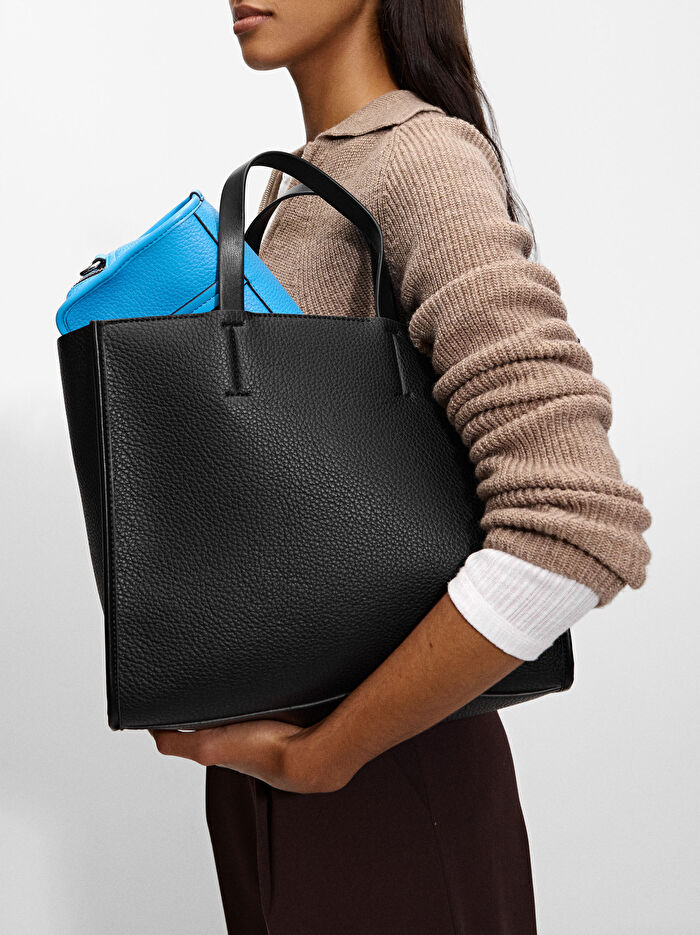 Fermuarlı shopper bag