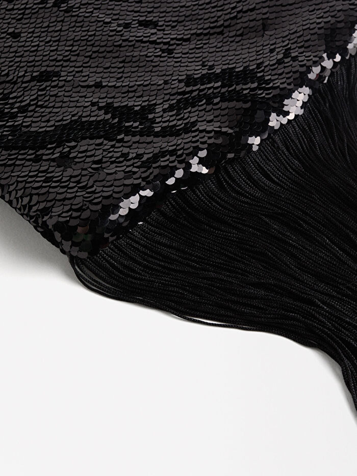 Payetli ve Püsküllü Party Çanta