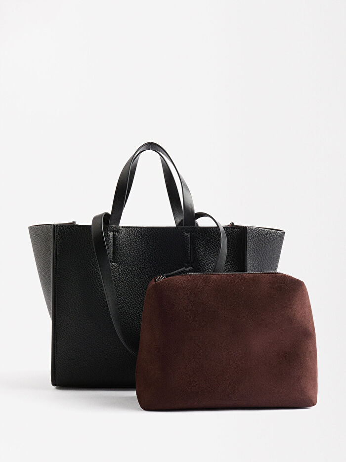 Fermuarlı shopper bag