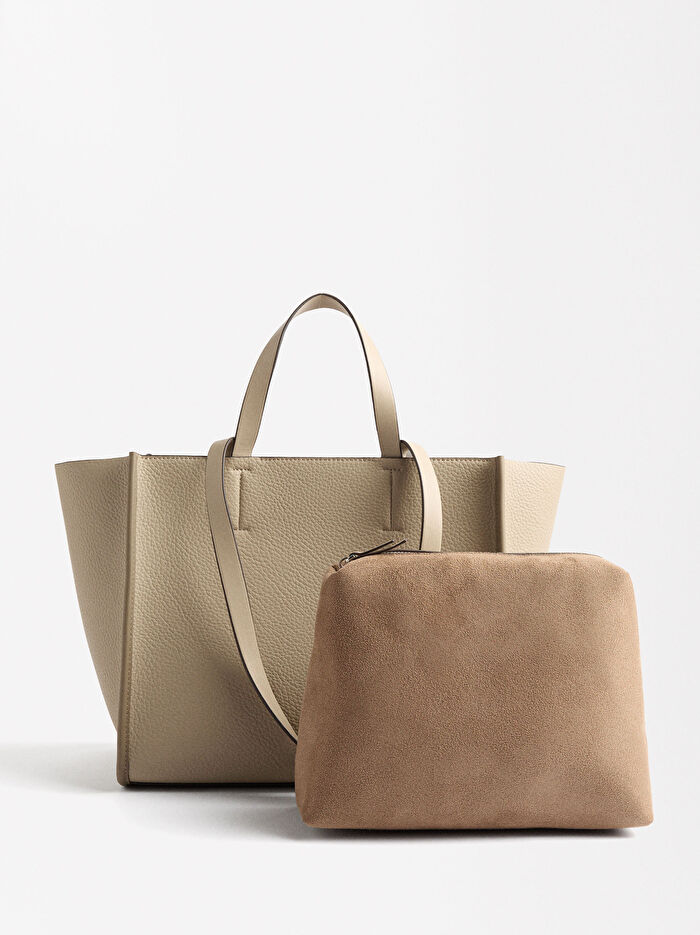 Fermuarlı shopper bag