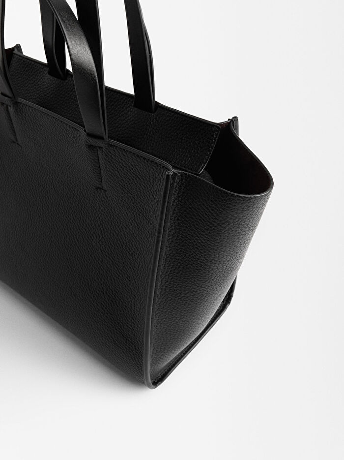 Fermuarlı shopper bag