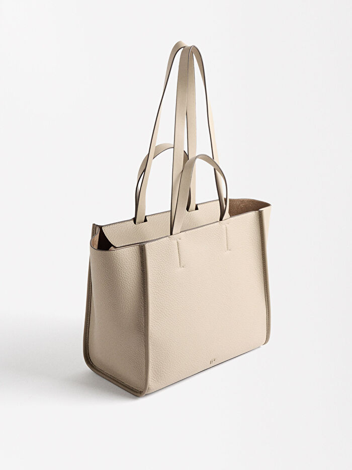 Fermuarlı shopper bag