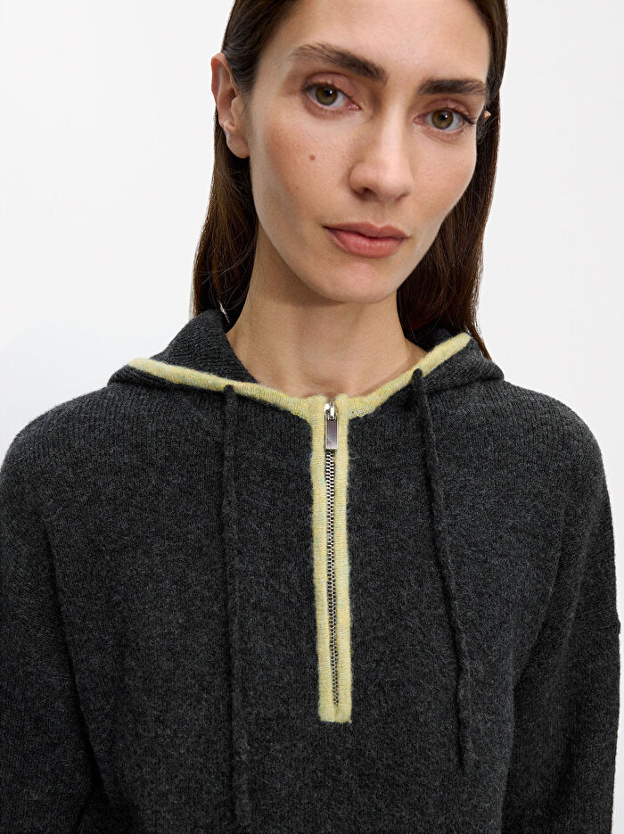 Yünlü ve Kapüşonlu Hoodie