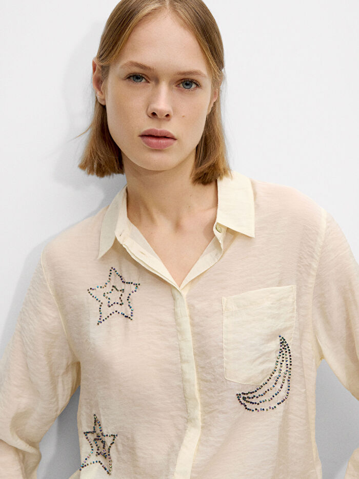 Boncuk Detaylı Gömlek