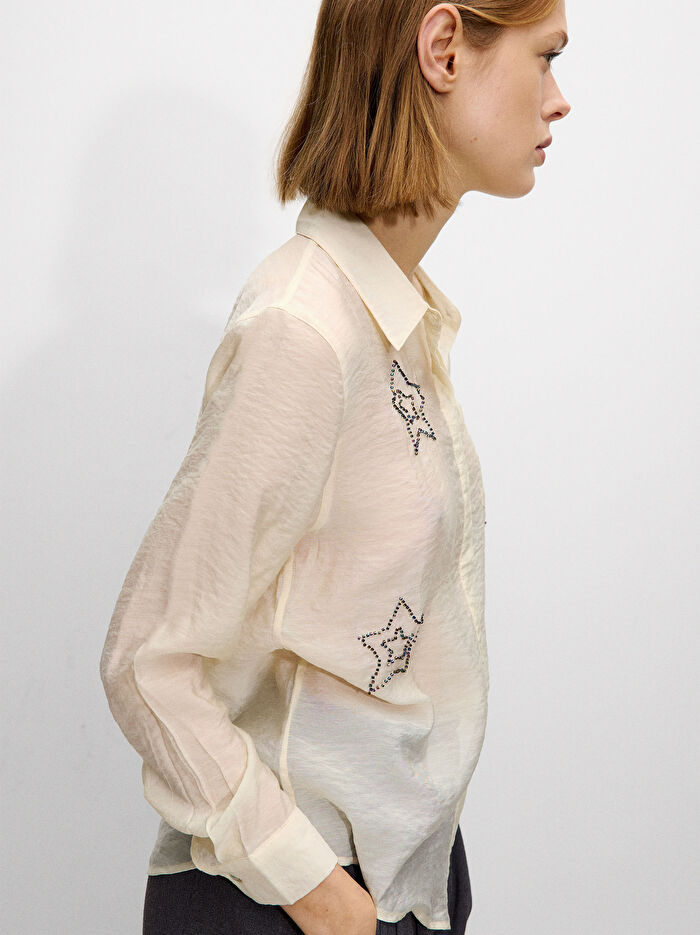 Boncuk Detaylı Gömlek