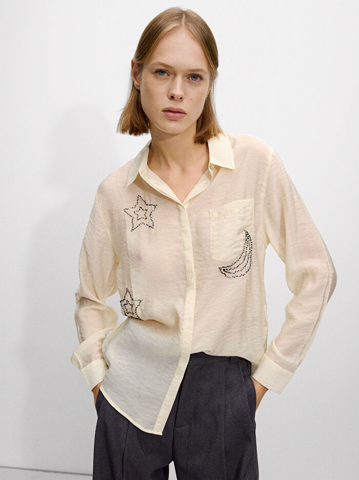 Boncuk Detaylı Gömlek