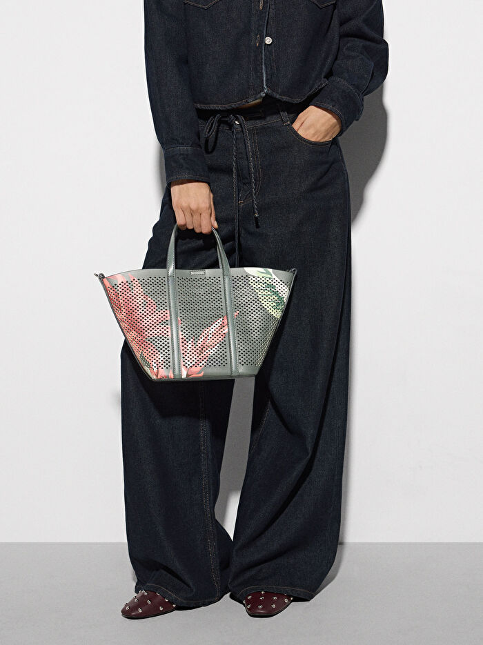 Çiçek Desenli Tote Bag