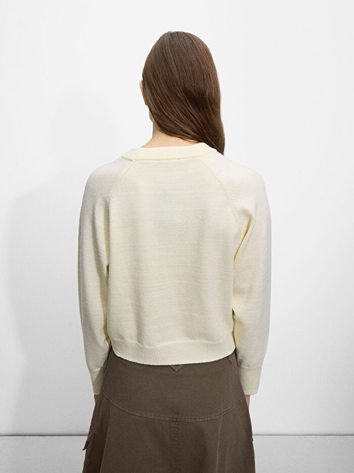 ONLINE ÖZEL - Kiraz Desenli Jakarlı Triko Kazak