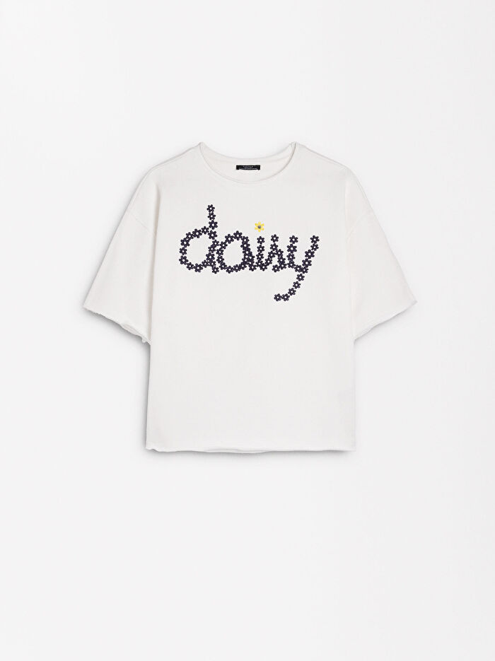 Daisy İşlemeli T-Shirt