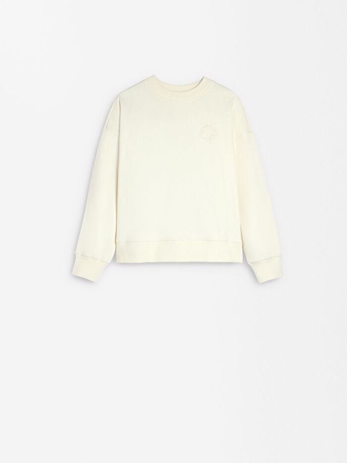 Çiçek Desenli Sweatshirt