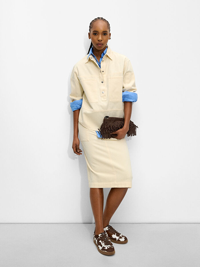 Uzun Kollu Kot Gömlek