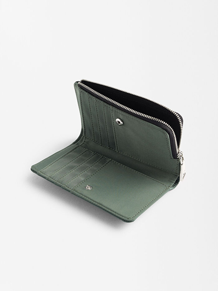 Desenli Teknik Kumaş Cüzdan