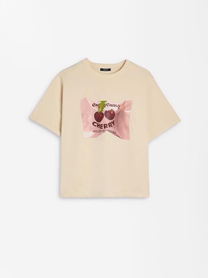 Kiraz Desenli T-Shirt