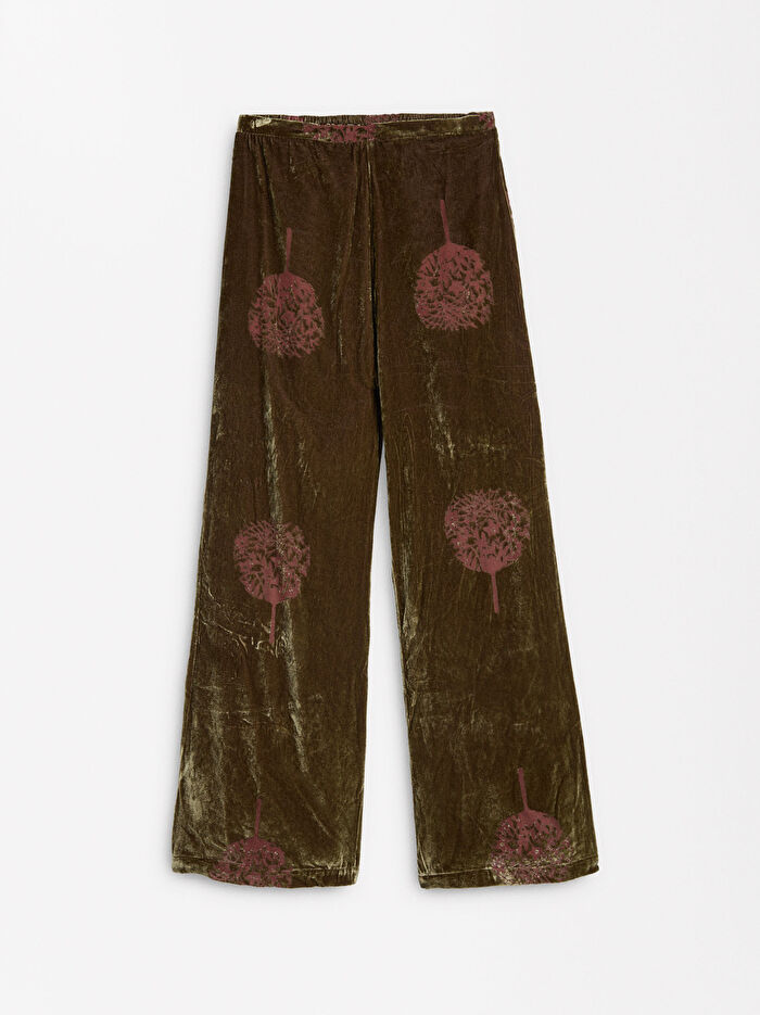 Elastik Belli Desenli Pantolon